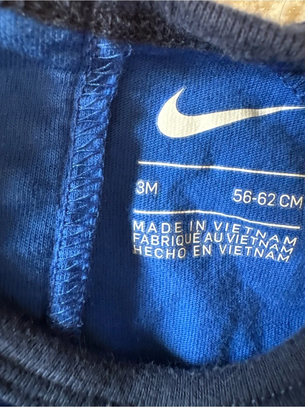 Nike Blue & Navy Baby Baseball Bodysuit with Gray Joggers